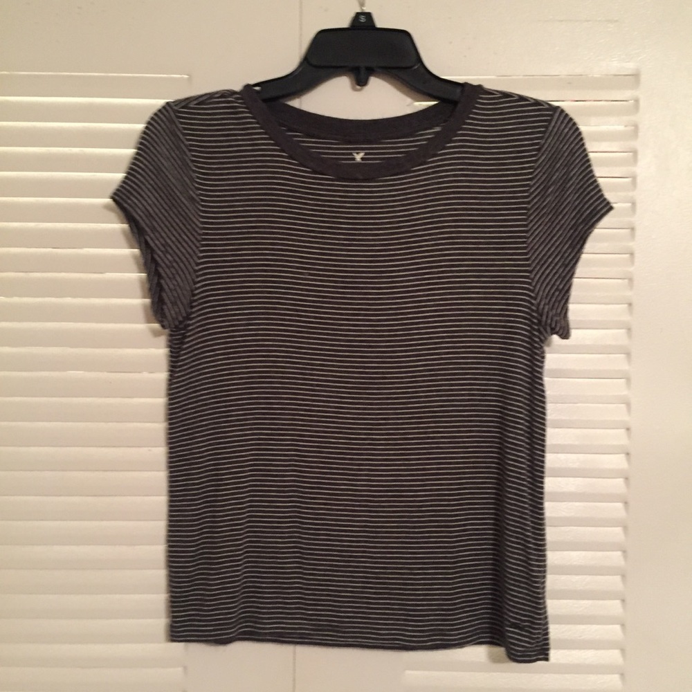 American Eagle striped babydoll tee